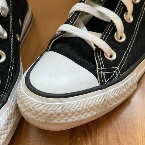 Converse black canvas high tops, sz 7.5 - Picture 6 of 9